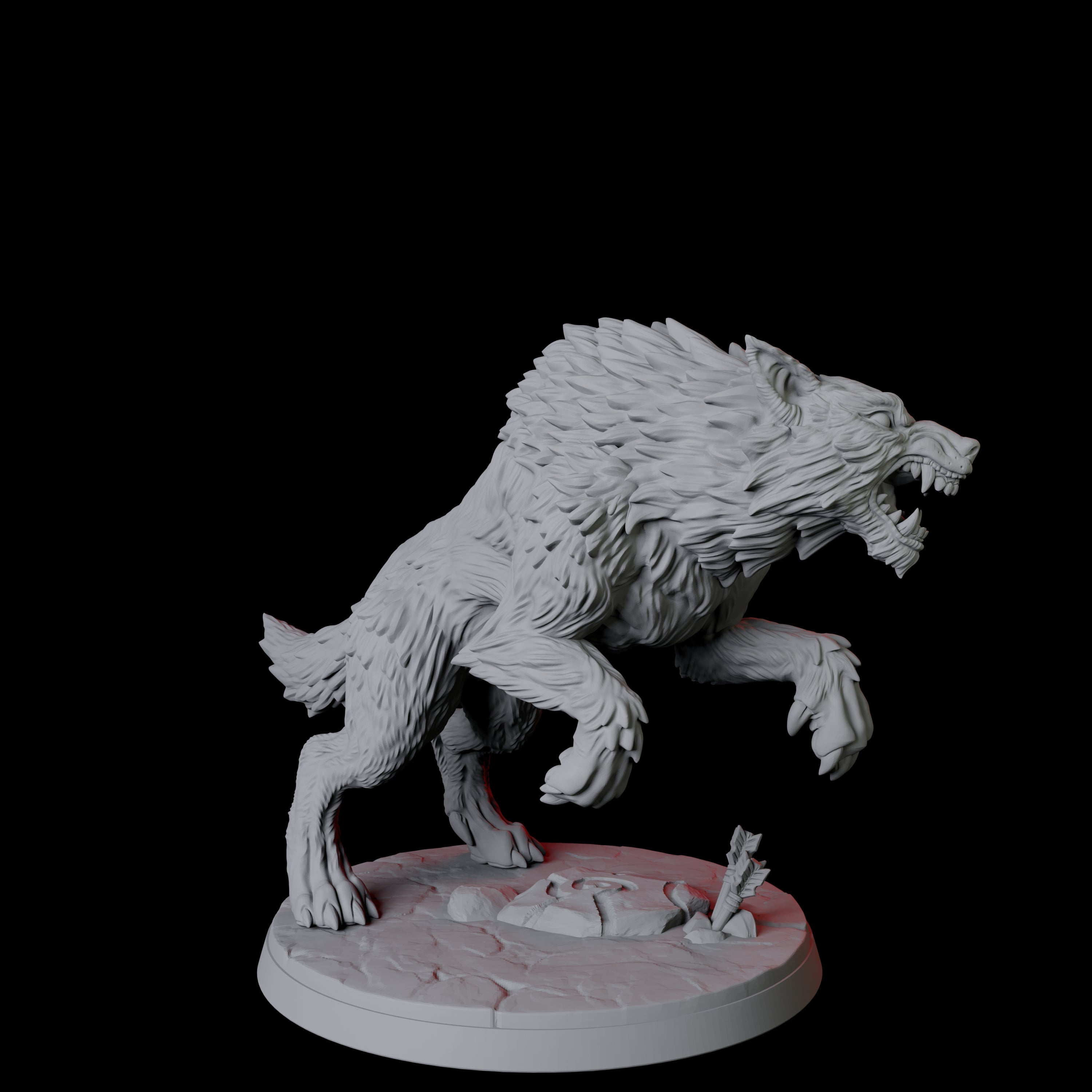 Four Stalking Wolves Miniature for Dungeons and Dragons, Pathfinder or other TTRPGs