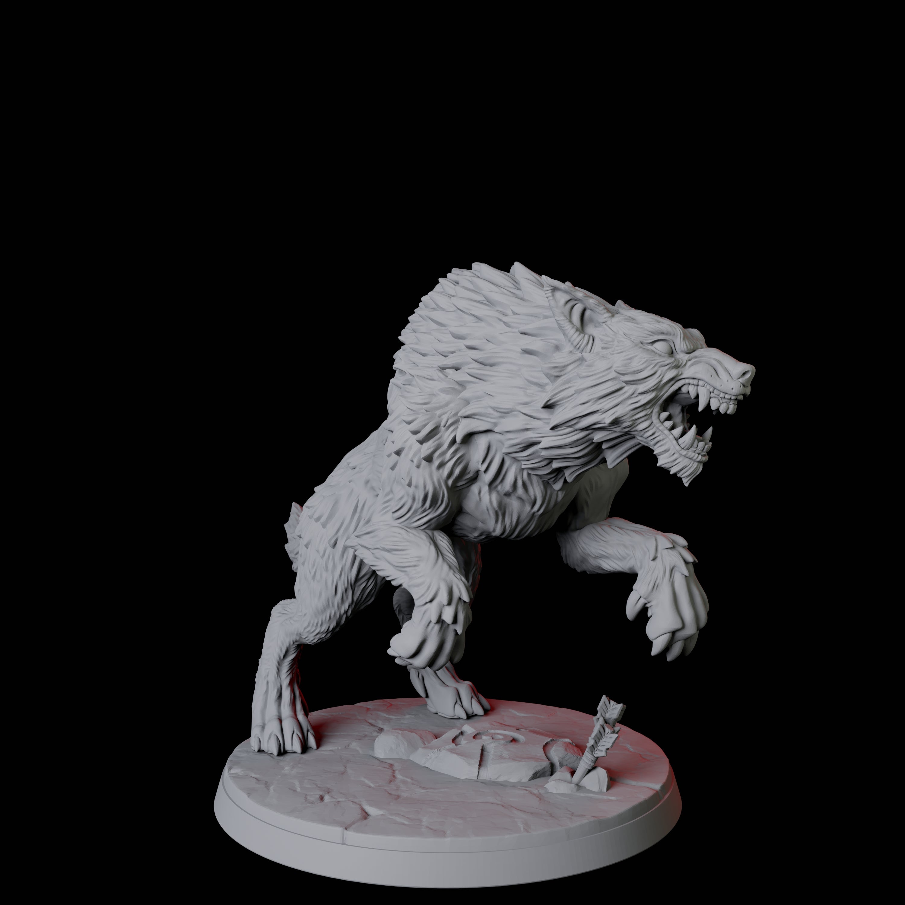 Four Stalking Wolves Miniature for Dungeons and Dragons, Pathfinder or other TTRPGs