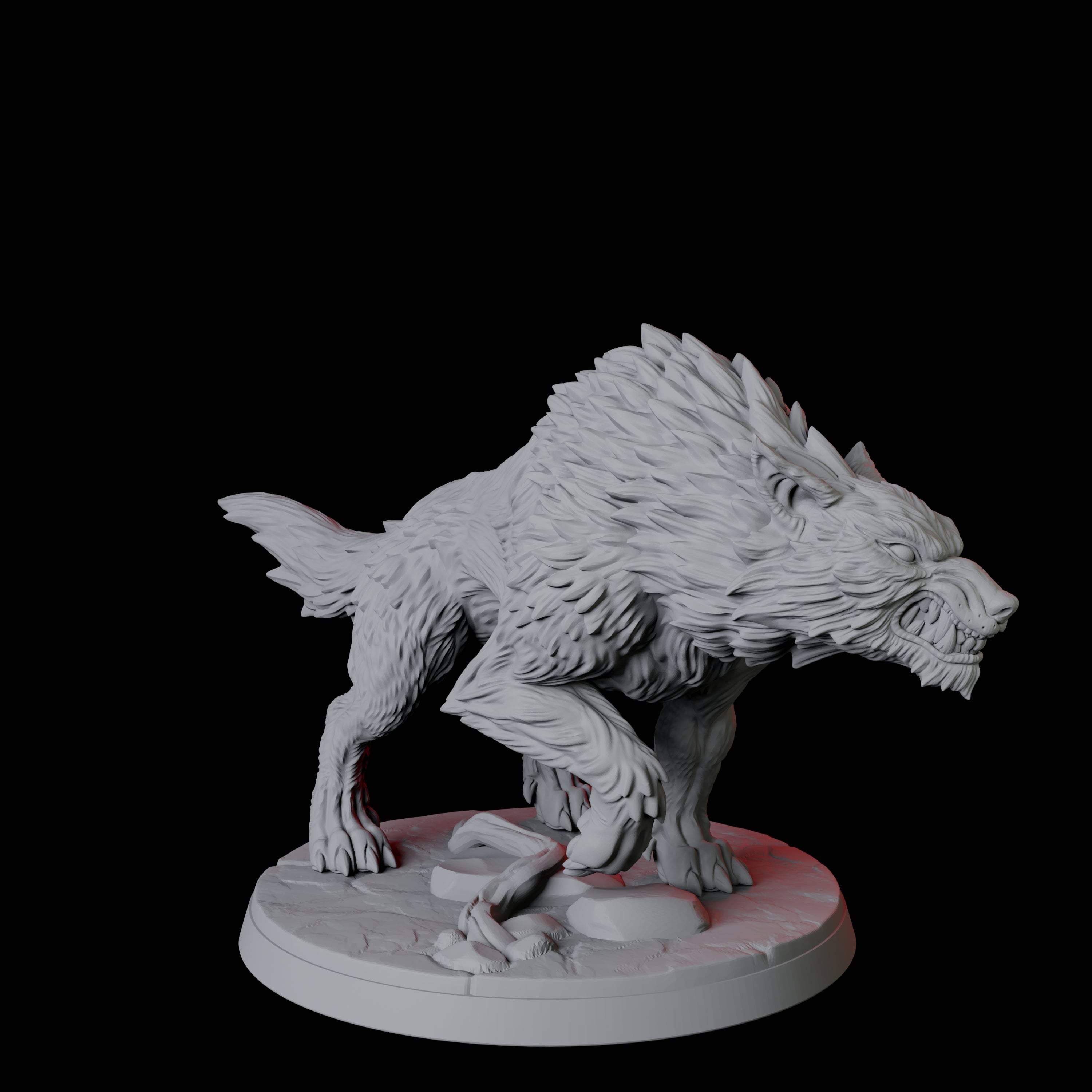 Four Stalking Wolves Miniature for Dungeons and Dragons, Pathfinder or other TTRPGs