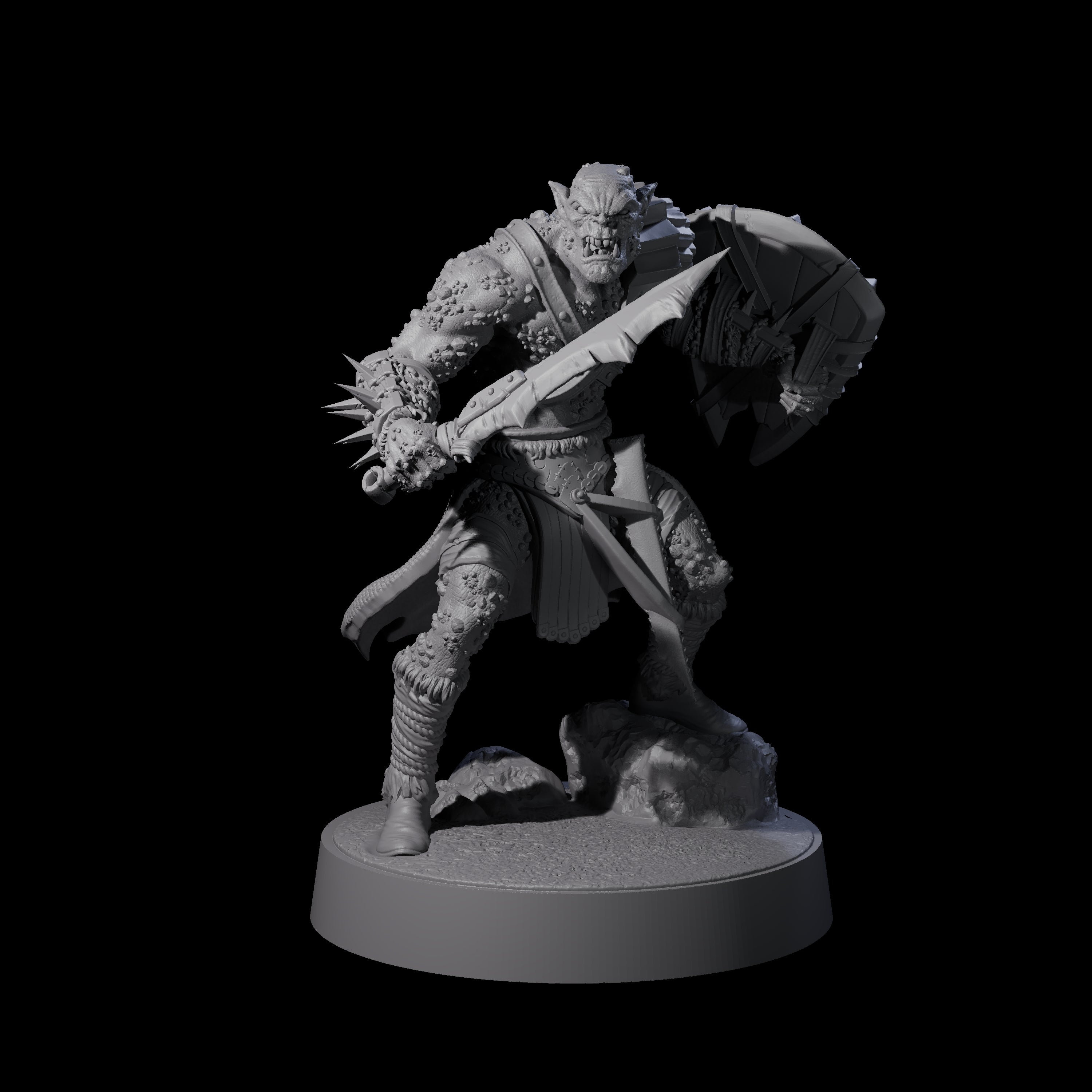 Four Stoneflesh Orcs Miniature for Dungeons and Dragons, Pathfinder or other TTRPGs