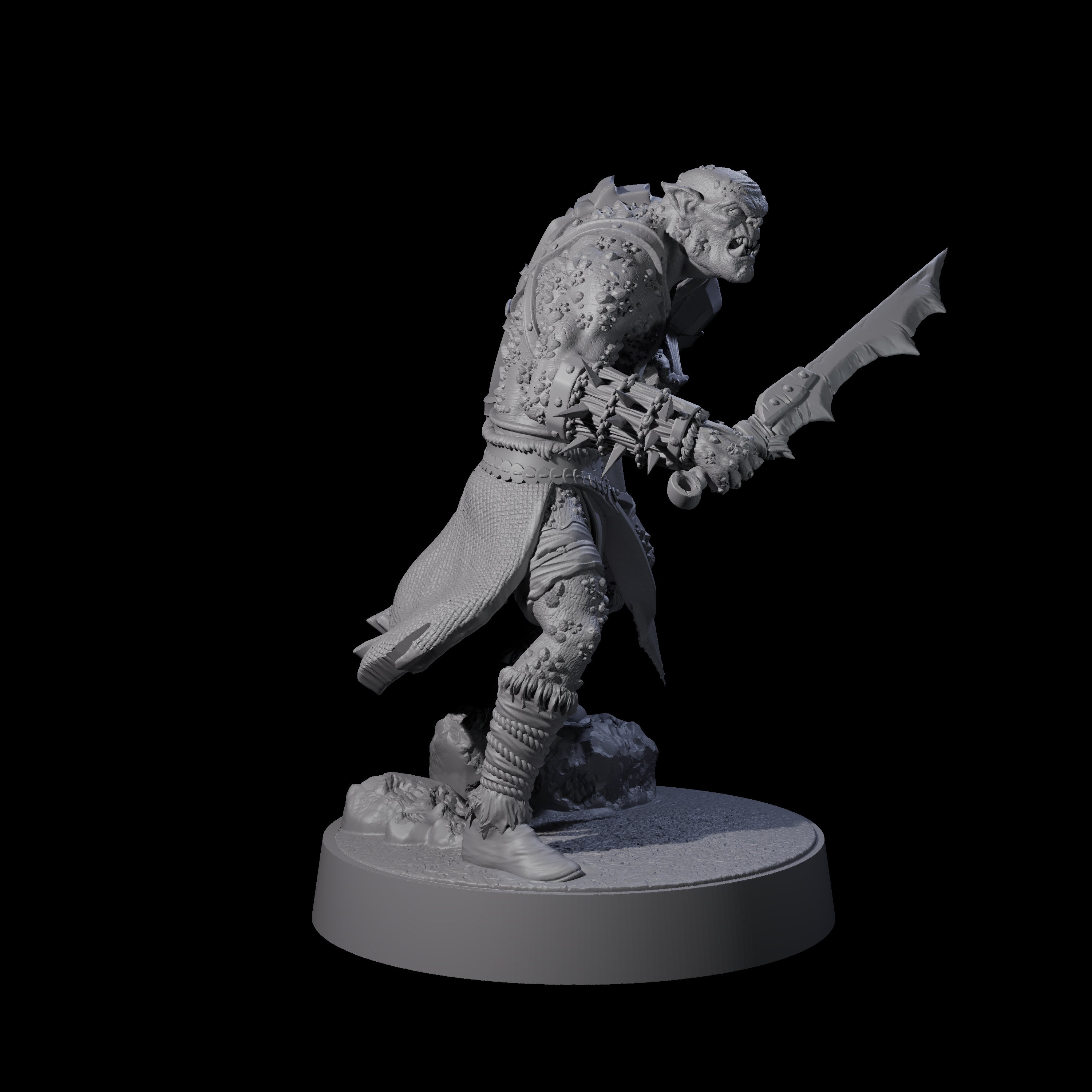 Four Stoneflesh Orcs Miniature for Dungeons and Dragons, Pathfinder or other TTRPGs