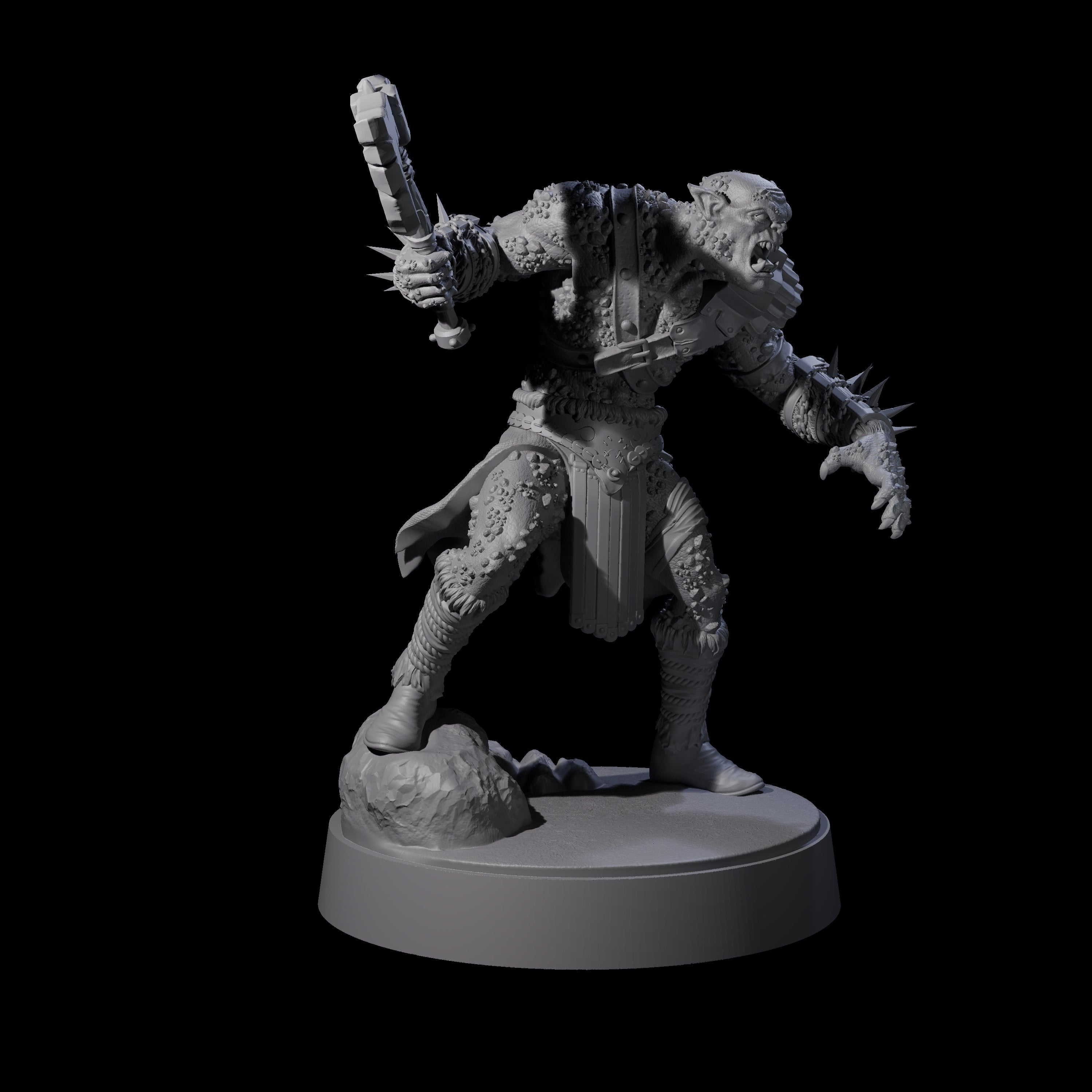 Four Stoneflesh Orcs Miniature for Dungeons and Dragons, Pathfinder or other TTRPGs