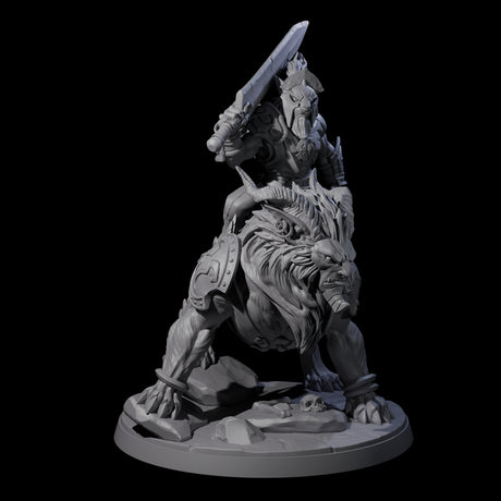 Four Storming Leonin Cavalry Miniature for Dungeons and Dragons, Pathfinder or other TTRPGs