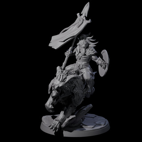 Four Storming Leonin Cavalry Miniature for Dungeons and Dragons, Pathfinder or other TTRPGs