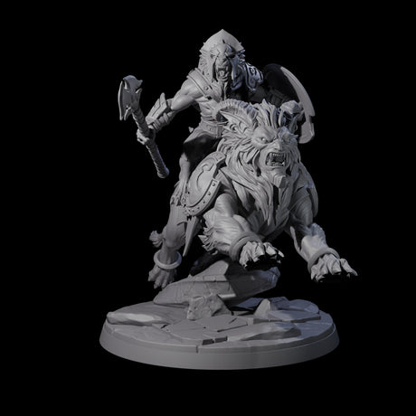 Four Storming Leonin Cavalry Miniature for Dungeons and Dragons, Pathfinder or other TTRPGs