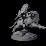 Four Storming Leonin Cavalry Miniature for Dungeons and Dragons, Pathfinder or other TTRPGs
