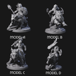 Four Storming Leonin Cavalry Miniature for Dungeons and Dragons, Pathfinder or other TTRPGs