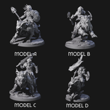 Four Storming Leonin Cavalry Miniature for Dungeons and Dragons, Pathfinder or other TTRPGs