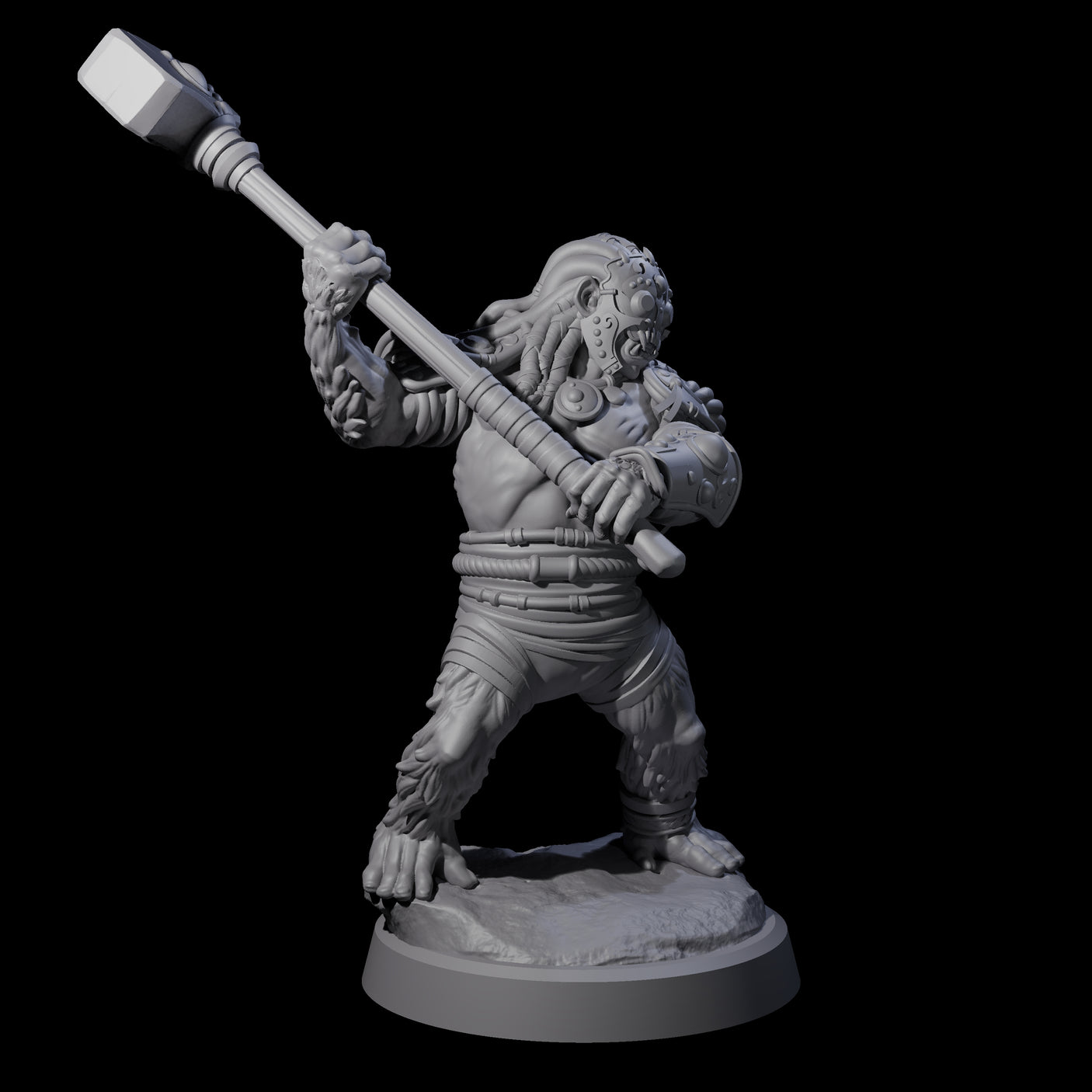 Four Striking Furry Orcs Miniature for Dungeons and Dragons, Pathfinder or other TTRPGs
