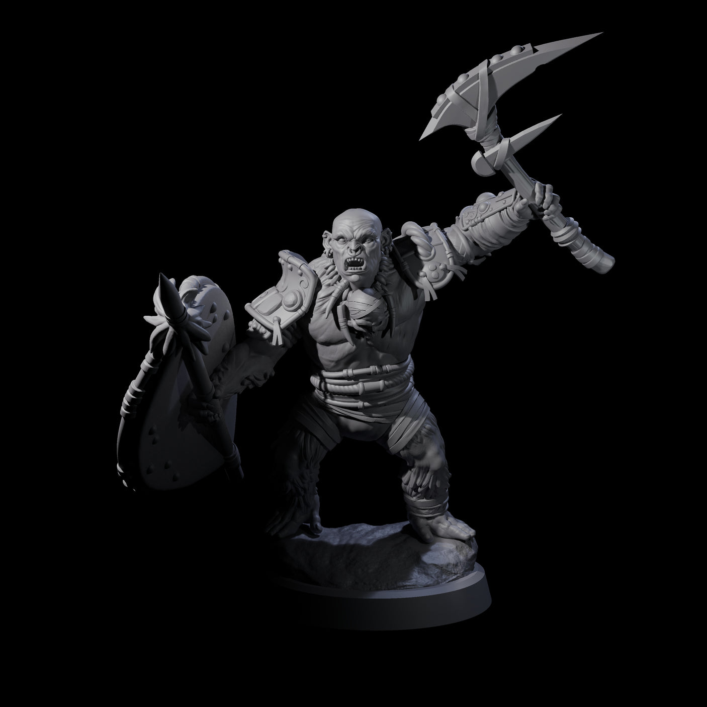 Four Striking Furry Orcs Miniature for Dungeons and Dragons, Pathfinder or other TTRPGs