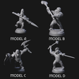 Four Striking Furry Orcs Miniature for Dungeons and Dragons, Pathfinder or other TTRPGs