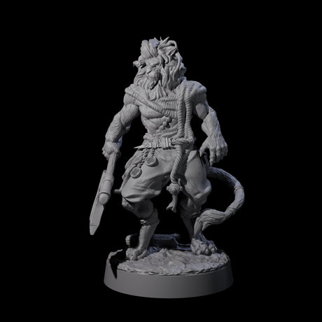 Four Striking Leonin Warblades Miniature for Dungeons and Dragons, Pathfinder or other TTRPGs