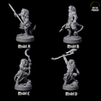 Four Striking Leonin Warblades Miniature for Dungeons and Dragons, Pathfinder or other TTRPGs