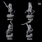 Four Striking Leonin Warblades Miniature for Dungeons and Dragons, Pathfinder or other TTRPGs