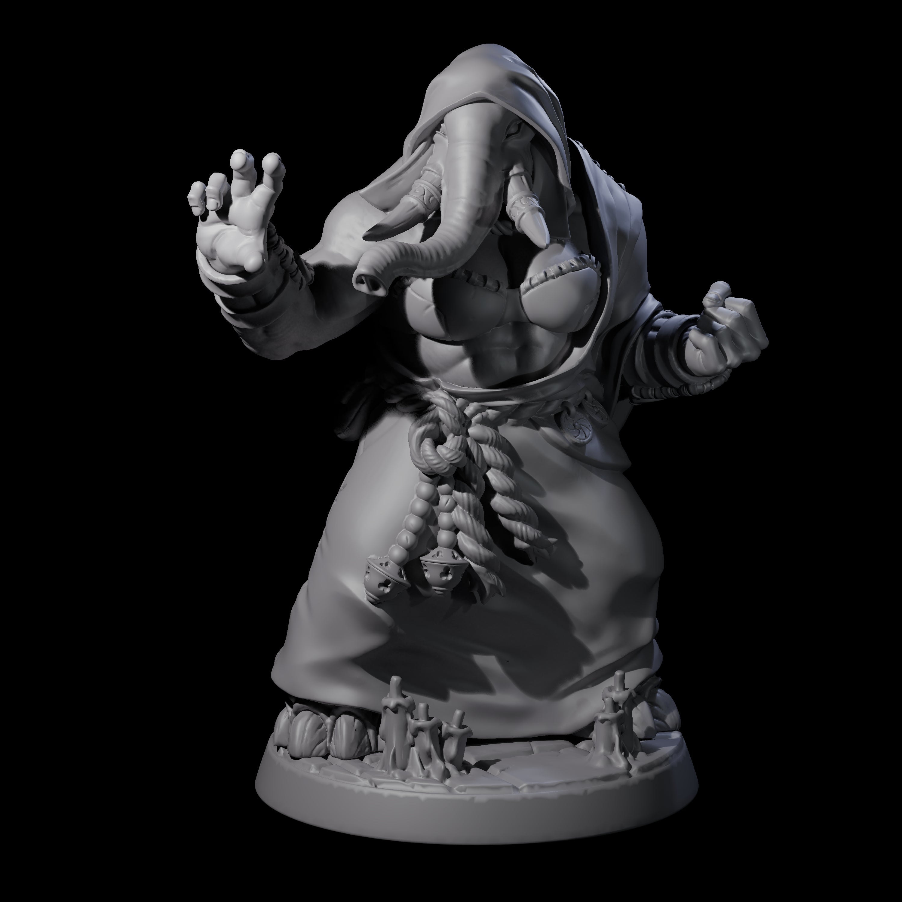 Four Striking Loxodon Monks Miniature for Dungeons and Dragons, Pathfinder or other TTRPGs