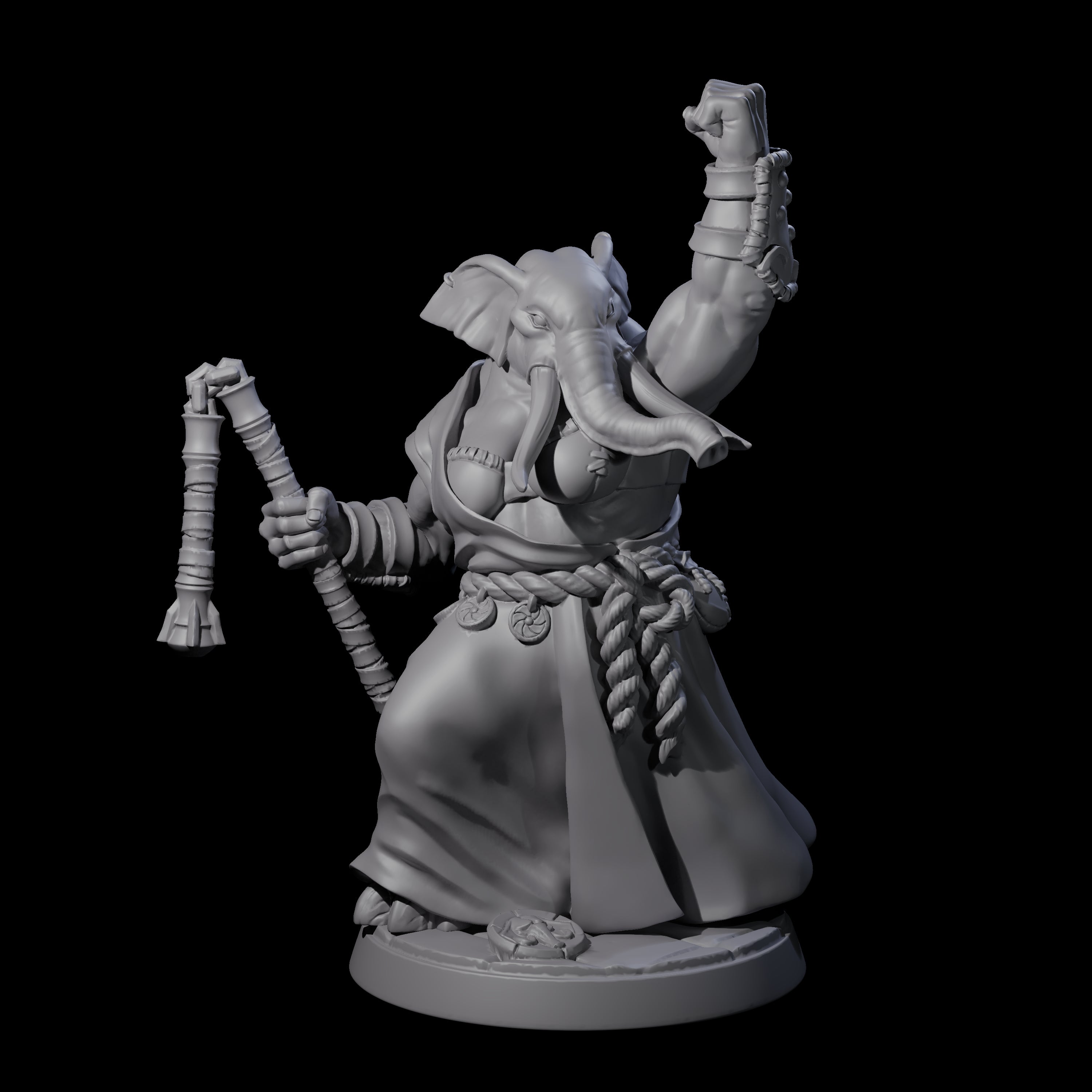 Four Striking Loxodon Monks Miniature for Dungeons and Dragons, Pathfinder or other TTRPGs