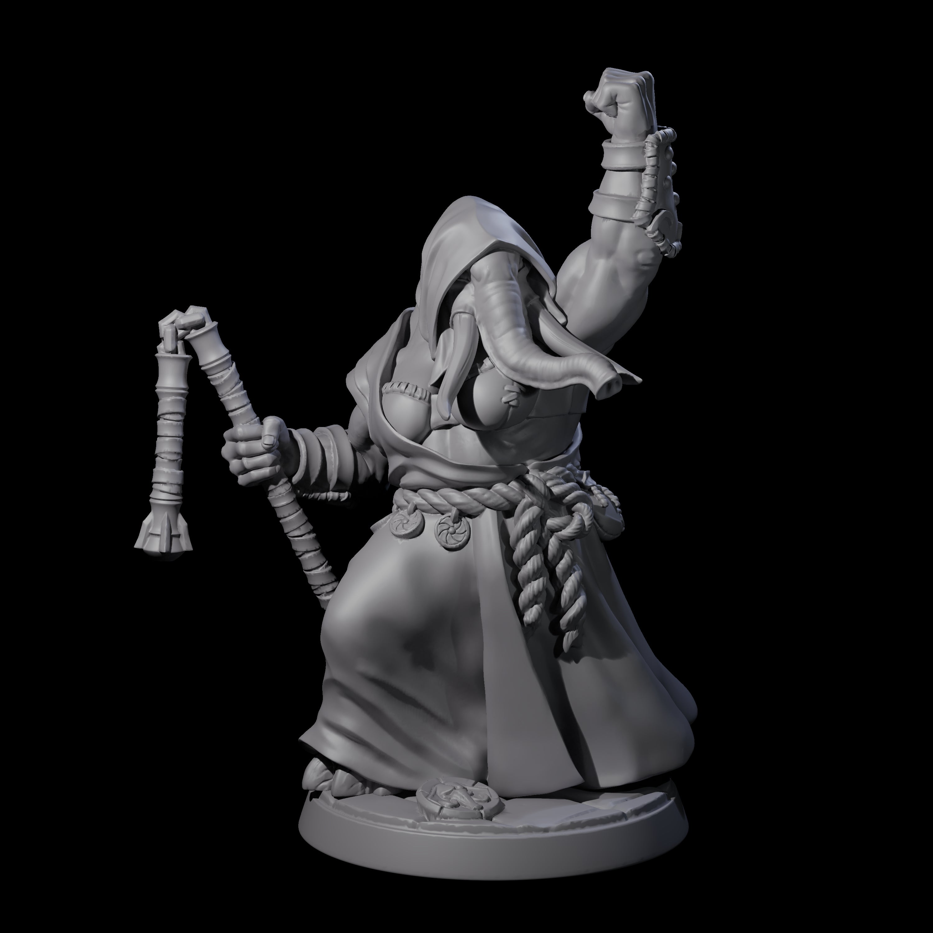 Four Striking Loxodon Monks Miniature for Dungeons and Dragons, Pathfinder or other TTRPGs