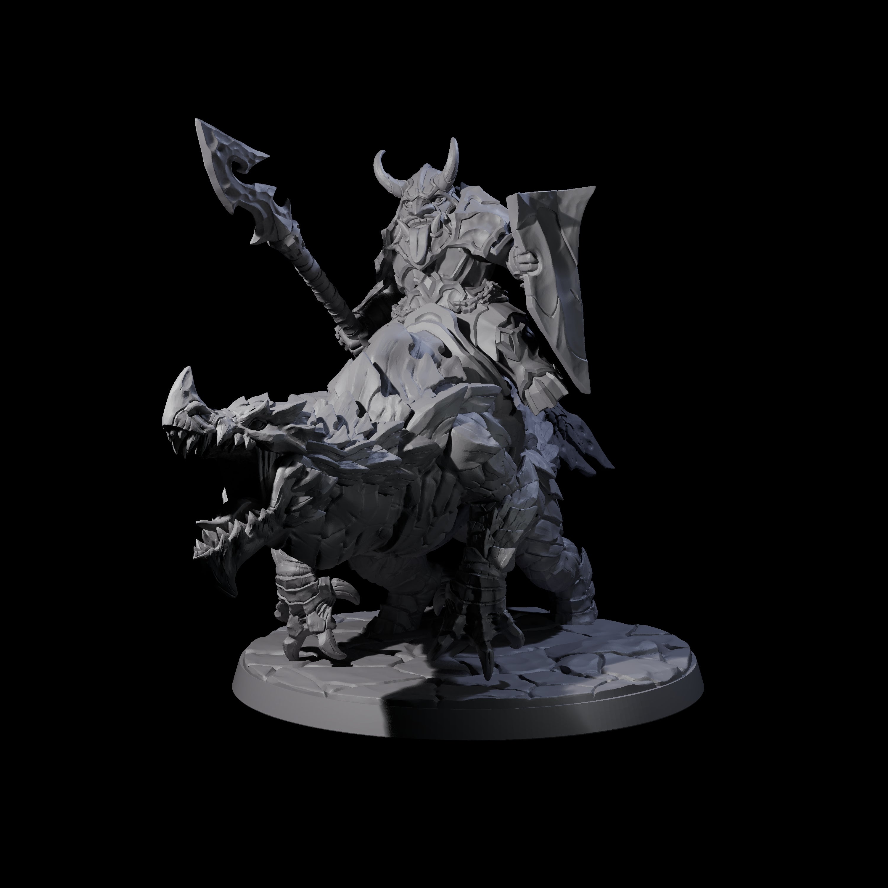 Four Surprise Dwarf Drake Riders Miniature for Dungeons and Dragons, Pathfinder or other TTRPGs