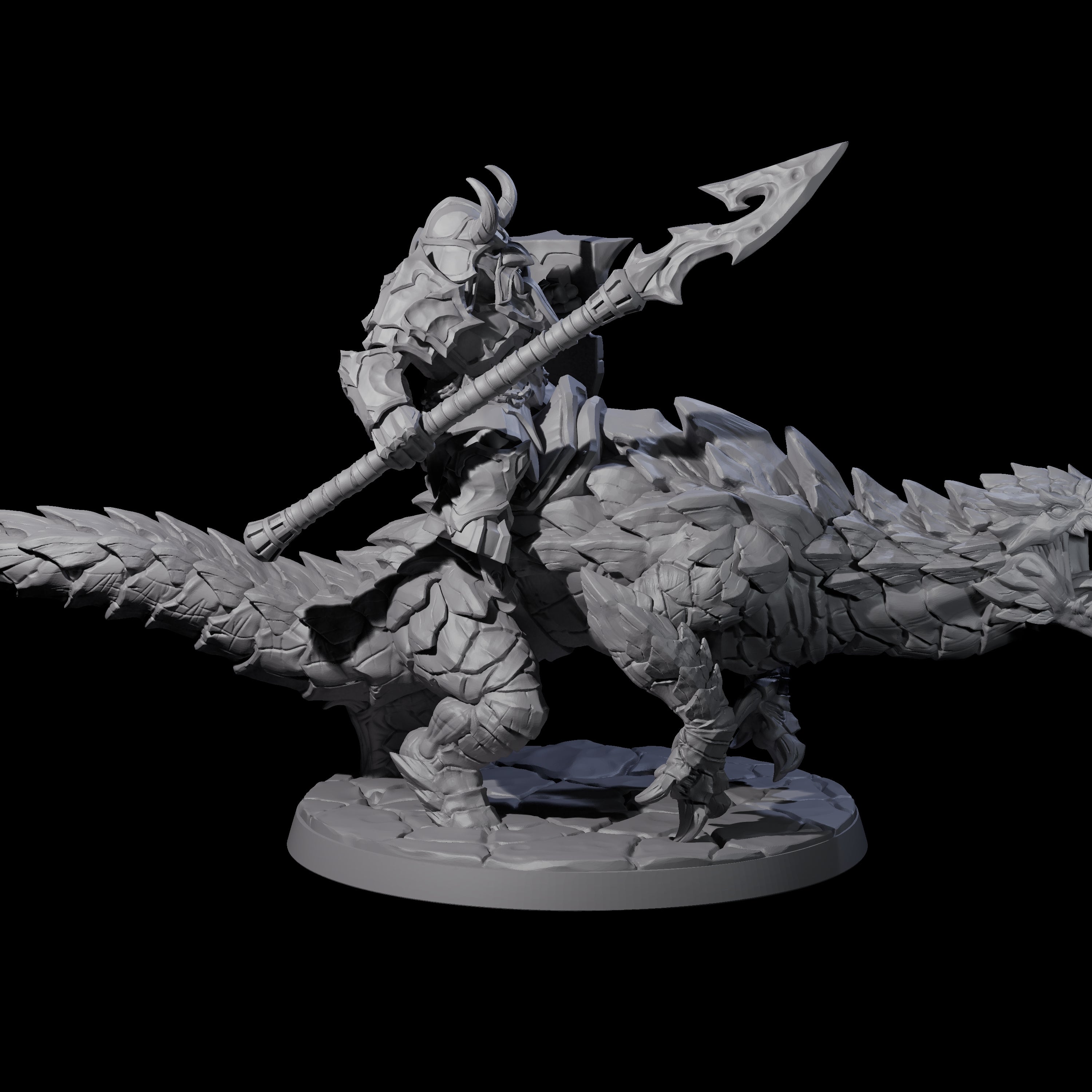 Four Surprise Dwarf Drake Riders Miniature for Dungeons and Dragons, Pathfinder or other TTRPGs