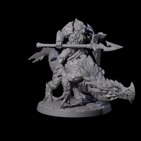 Four Surprise Dwarf Drake Riders Miniature for Dungeons and Dragons, Pathfinder or other TTRPGs