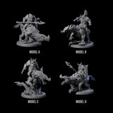 Four Surprise Dwarf Drake Riders Miniature for Dungeons and Dragons, Pathfinder or other TTRPGs