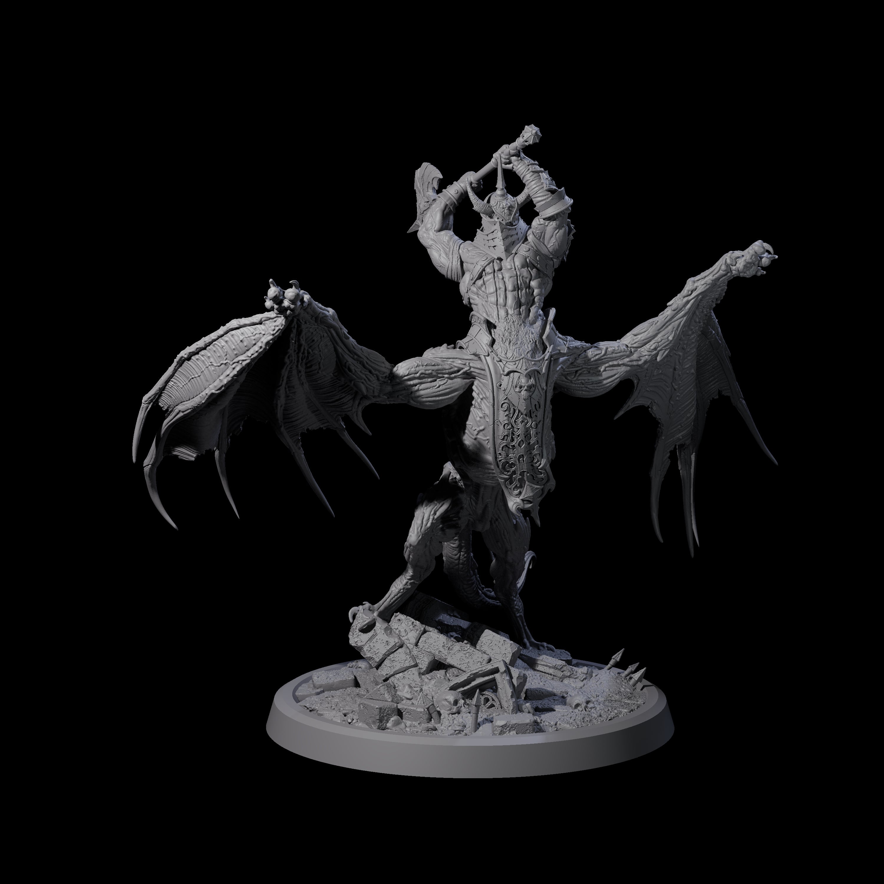 Four Swinging Bat-Like Cambions Miniature for Dungeons and Dragons, Pathfinder or other TTRPGs