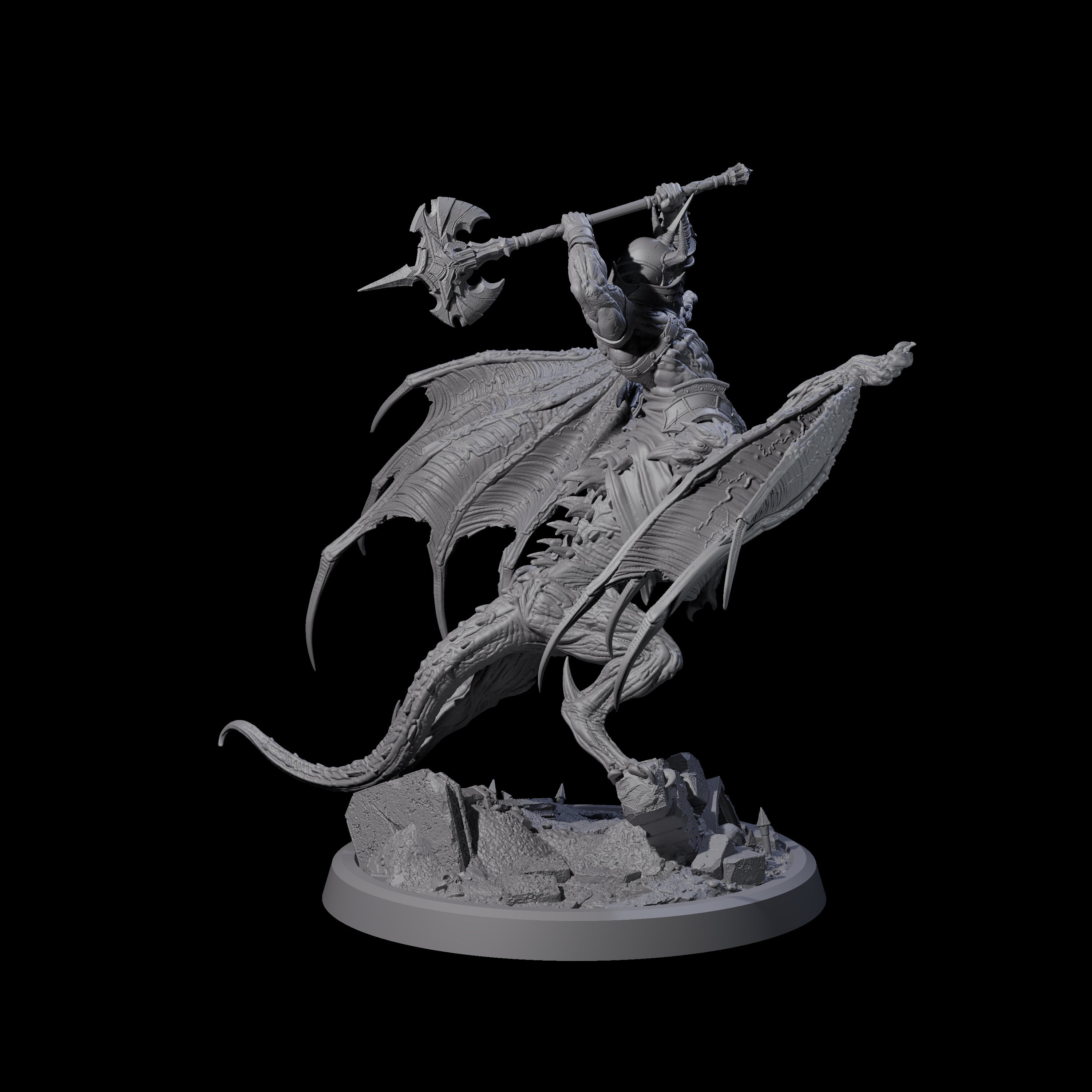 Four Swinging Bat-Like Cambions Miniature for Dungeons and Dragons, Pathfinder or other TTRPGs