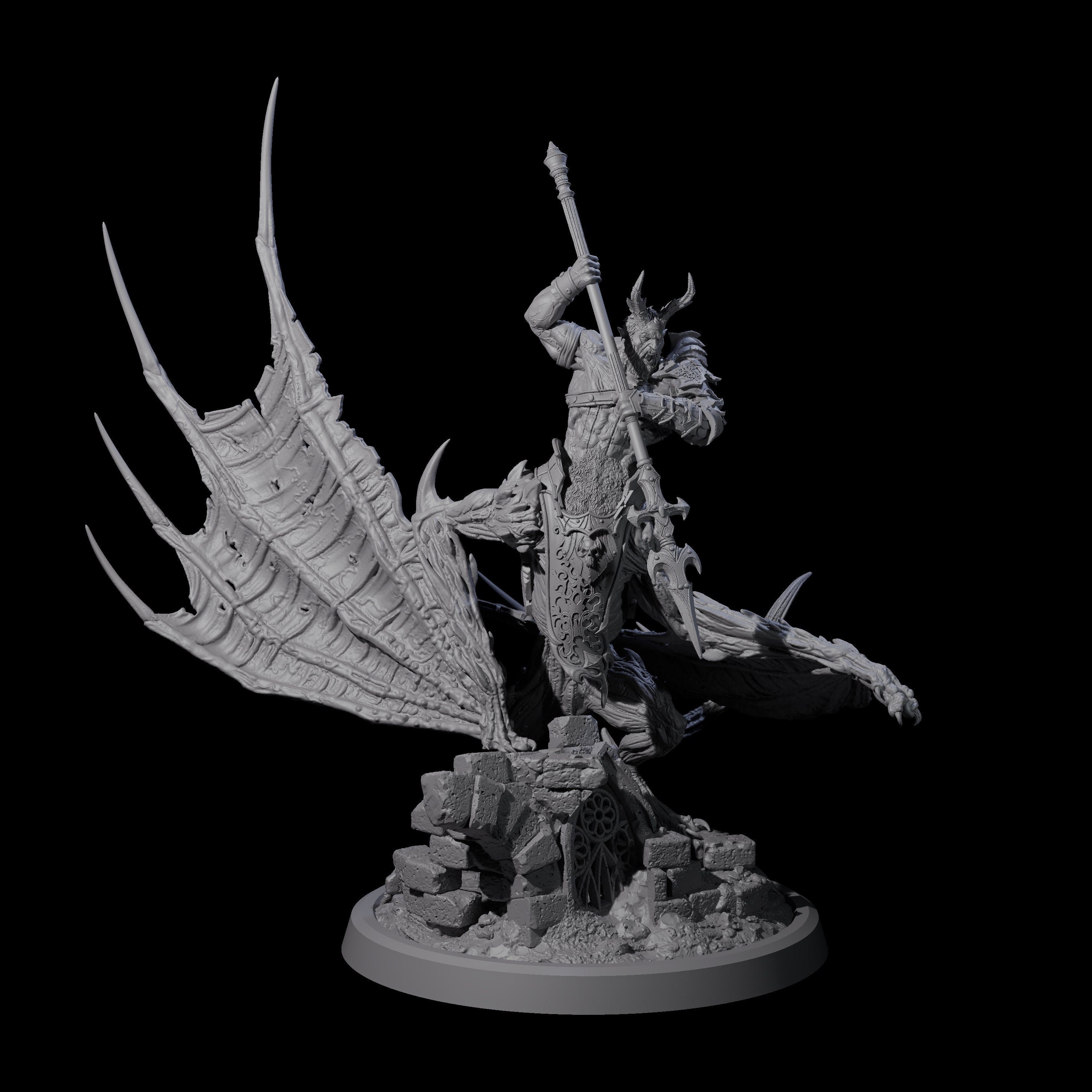 Four Swinging Bat-Like Cambions Miniature for Dungeons and Dragons, Pathfinder or other TTRPGs