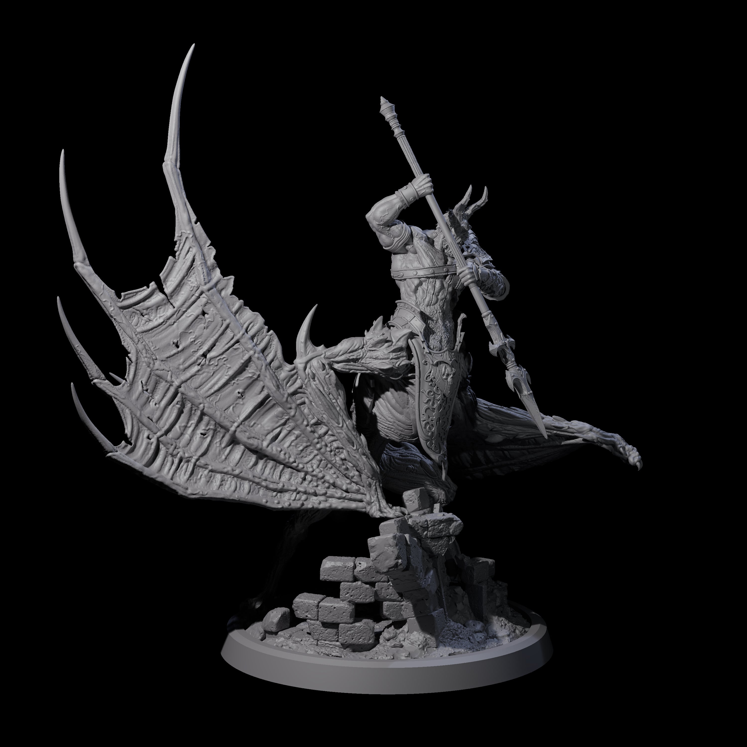 Four Swinging Bat-Like Cambions Miniature for Dungeons and Dragons, Pathfinder or other TTRPGs