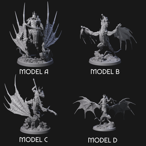 Four Swinging Bat-Like Cambions Miniature for Dungeons and Dragons, Pathfinder or other TTRPGs