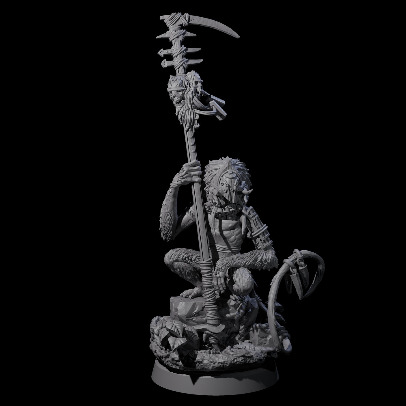 Four Swinging Hazodee Shamans Miniature for Dungeons and Dragons, Pathfinder or other TTRPGs