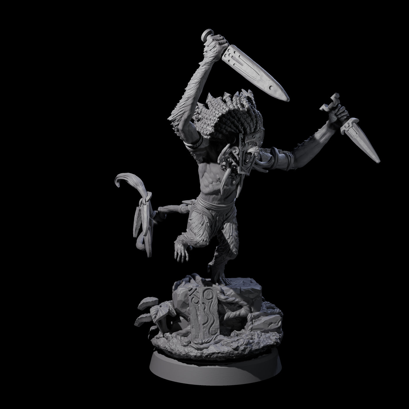 Four Swinging Hazodee Shamans Miniature for Dungeons and Dragons, Pathfinder or other TTRPGs
