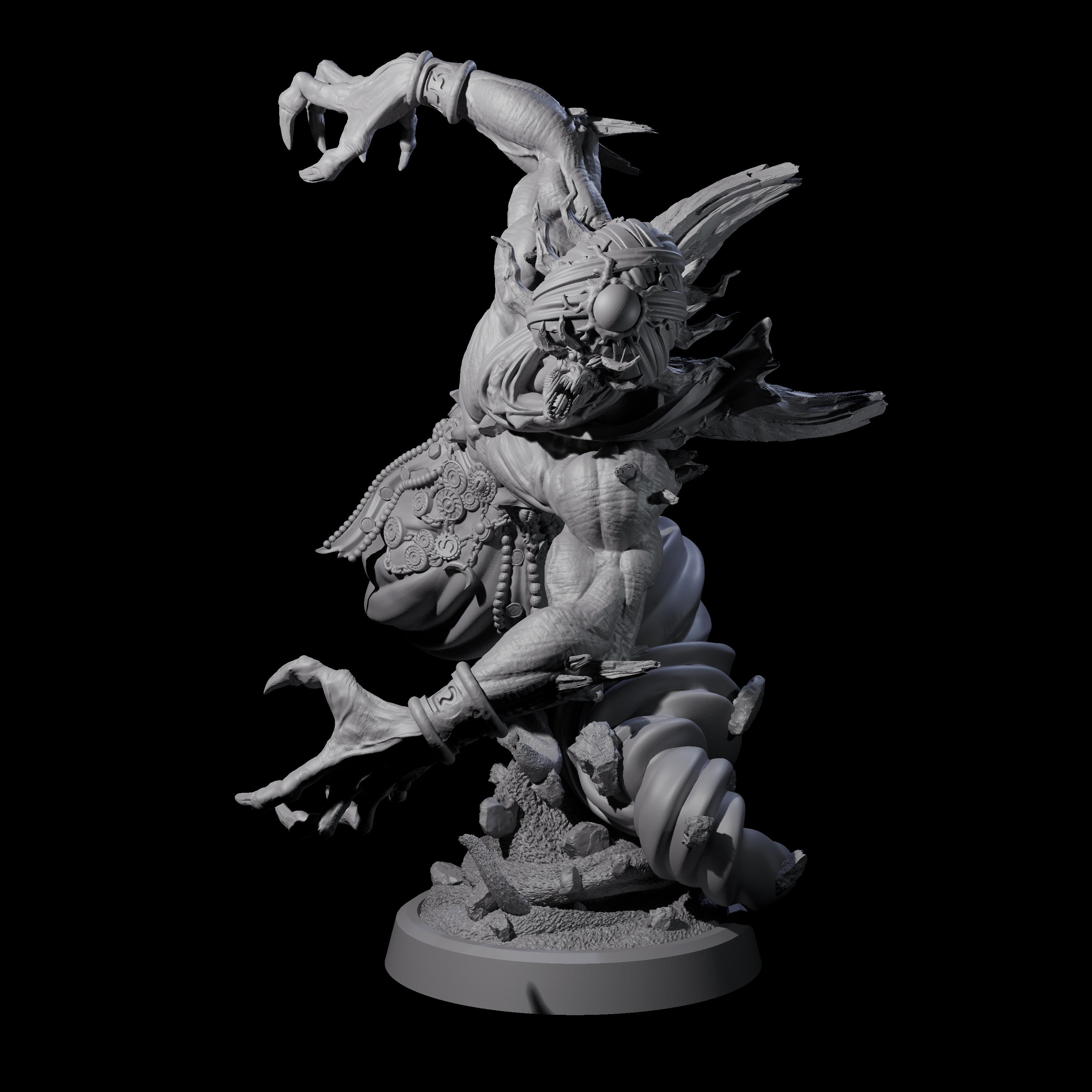 Four Swirling Efreeti Miniature for Dungeons and Dragons, Pathfinder or other TTRPGs