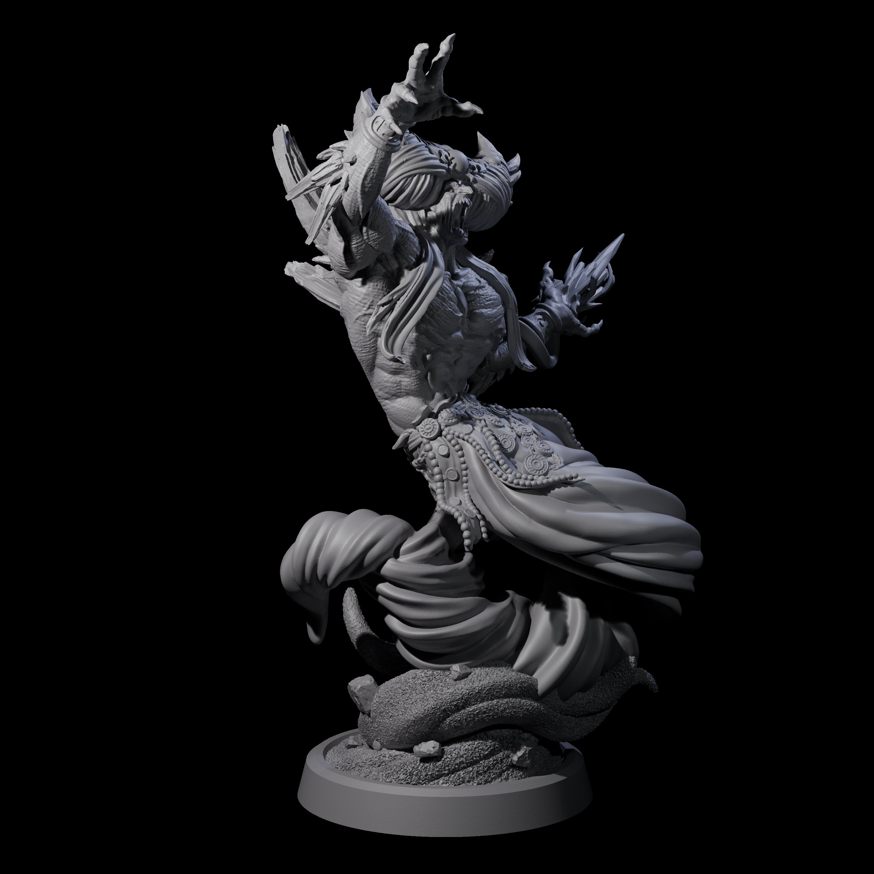 Four Swirling Efreeti Miniature for Dungeons and Dragons, Pathfinder or other TTRPGs