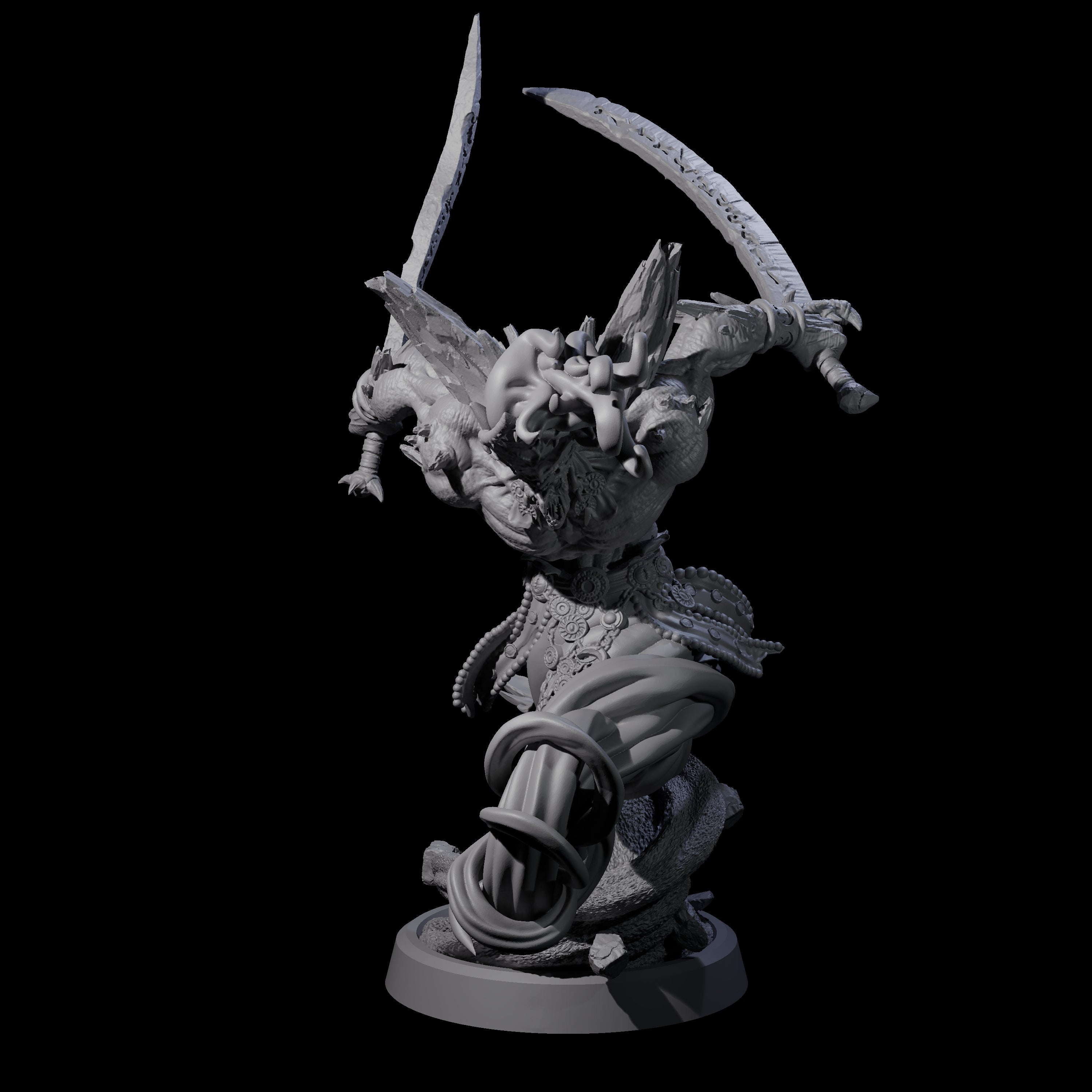 Four Swirling Efreeti Miniature for Dungeons and Dragons, Pathfinder or other TTRPGs