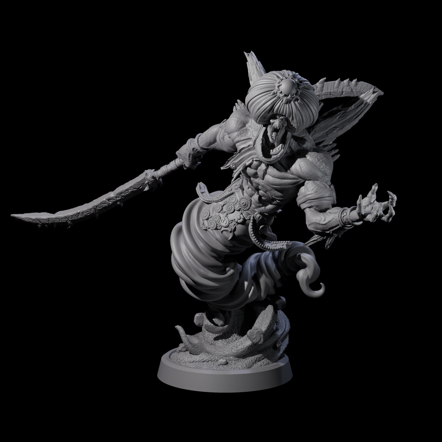 Four Swirling Efreeti Miniature for Dungeons and Dragons, Pathfinder or other TTRPGs