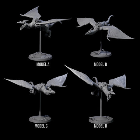 Four Swooping Pteranodons Miniature for Dungeons and Dragons, Pathfinder or other TTRPGs