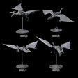 Four Swooping Pteranodons Miniature for Dungeons and Dragons, Pathfinder or other TTRPGs