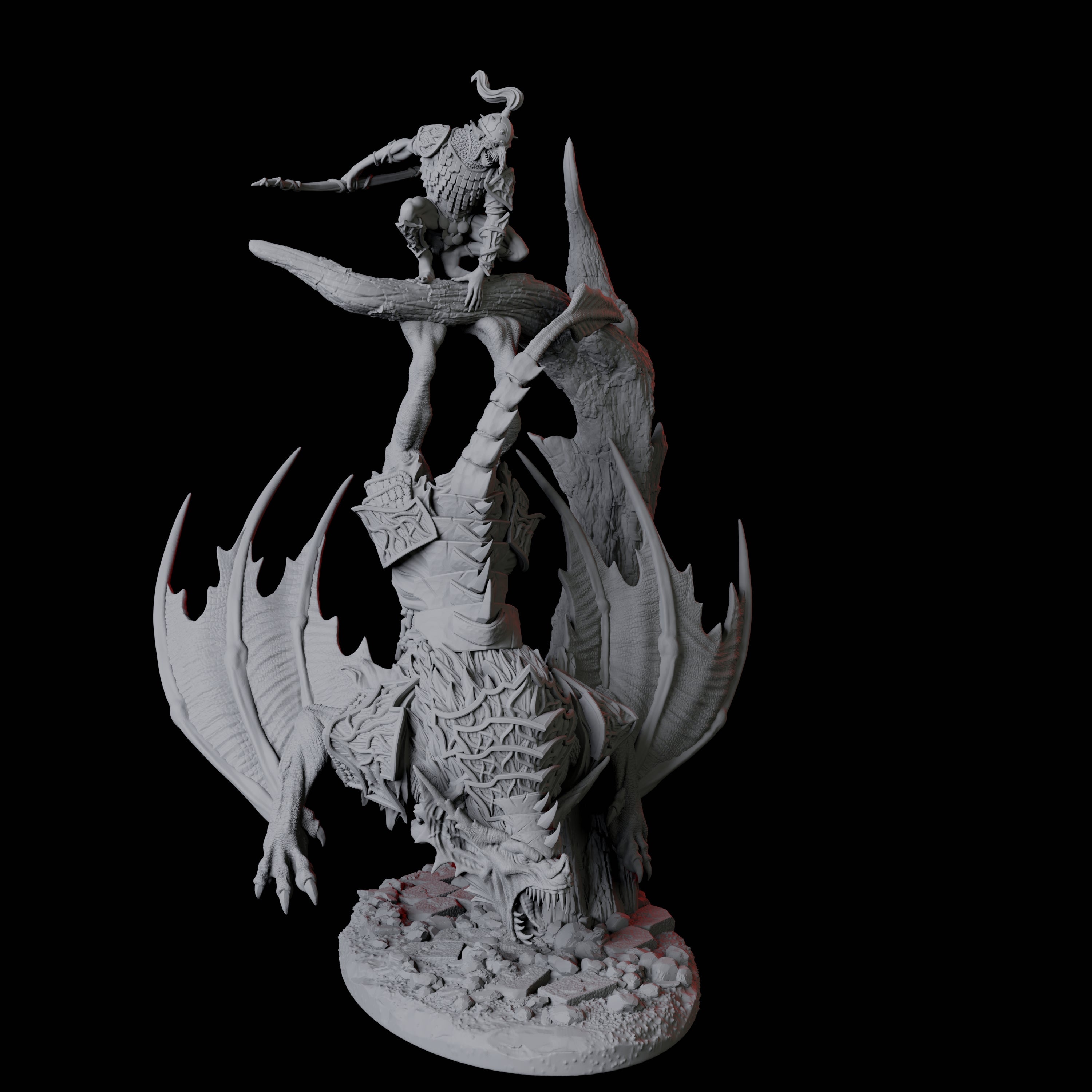 Four Swooping Vampire Spawn on Giant Bats Miniature for Dungeons and Dragons, Pathfinder or other TTRPGs