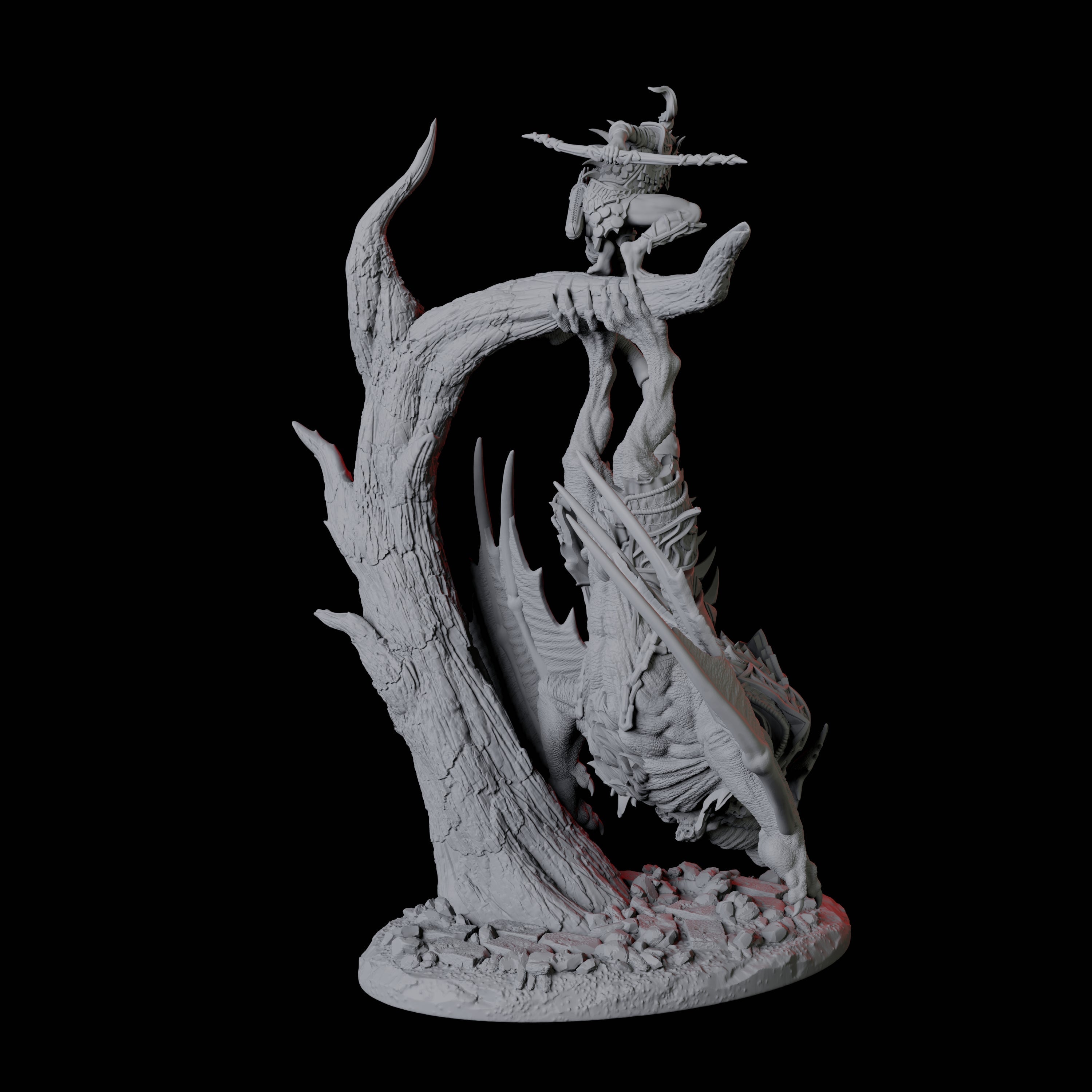 Four Swooping Vampire Spawn on Giant Bats Miniature for Dungeons and Dragons, Pathfinder or other TTRPGs