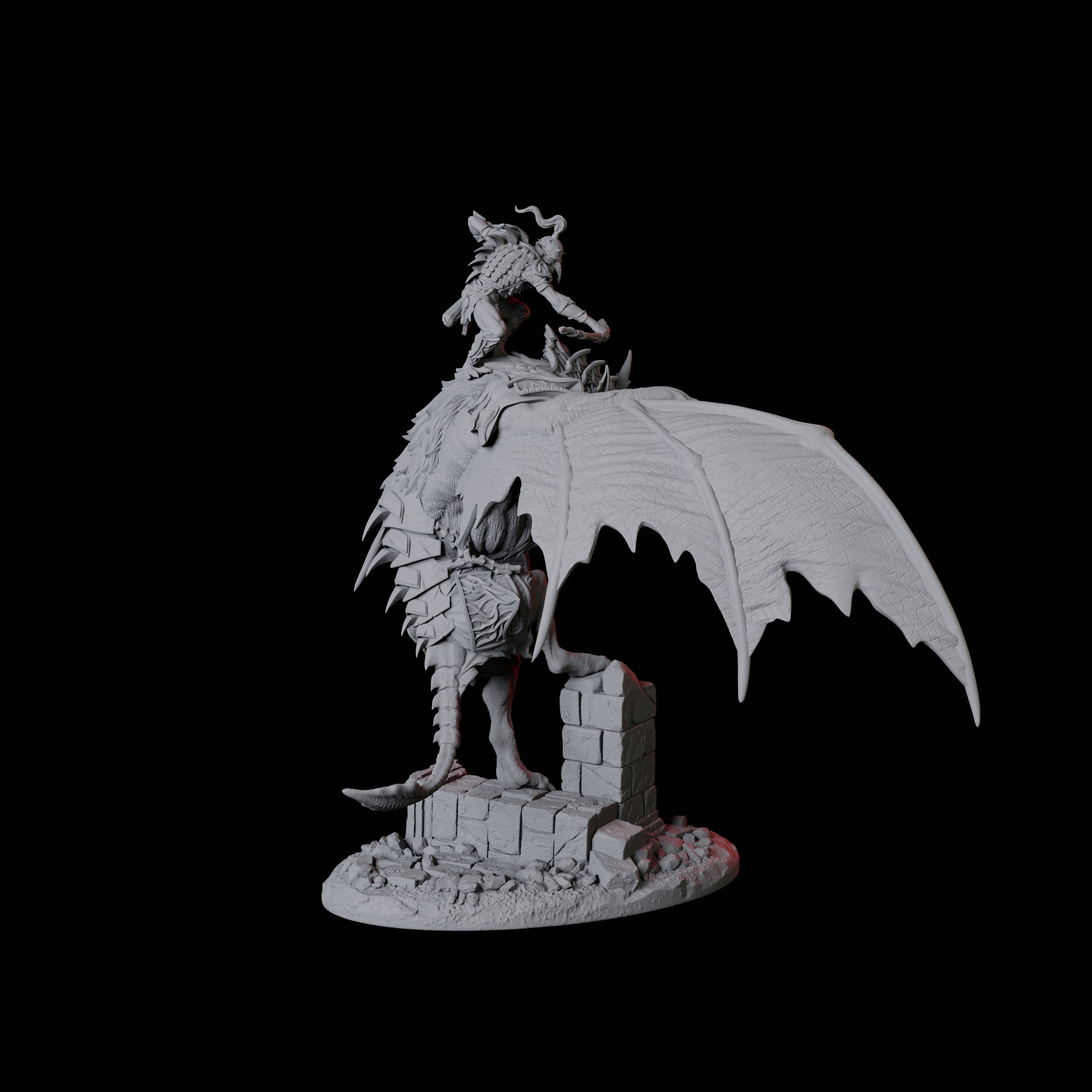 Four Swooping Vampire Spawn on Giant Bats Miniature for Dungeons and Dragons, Pathfinder or other TTRPGs