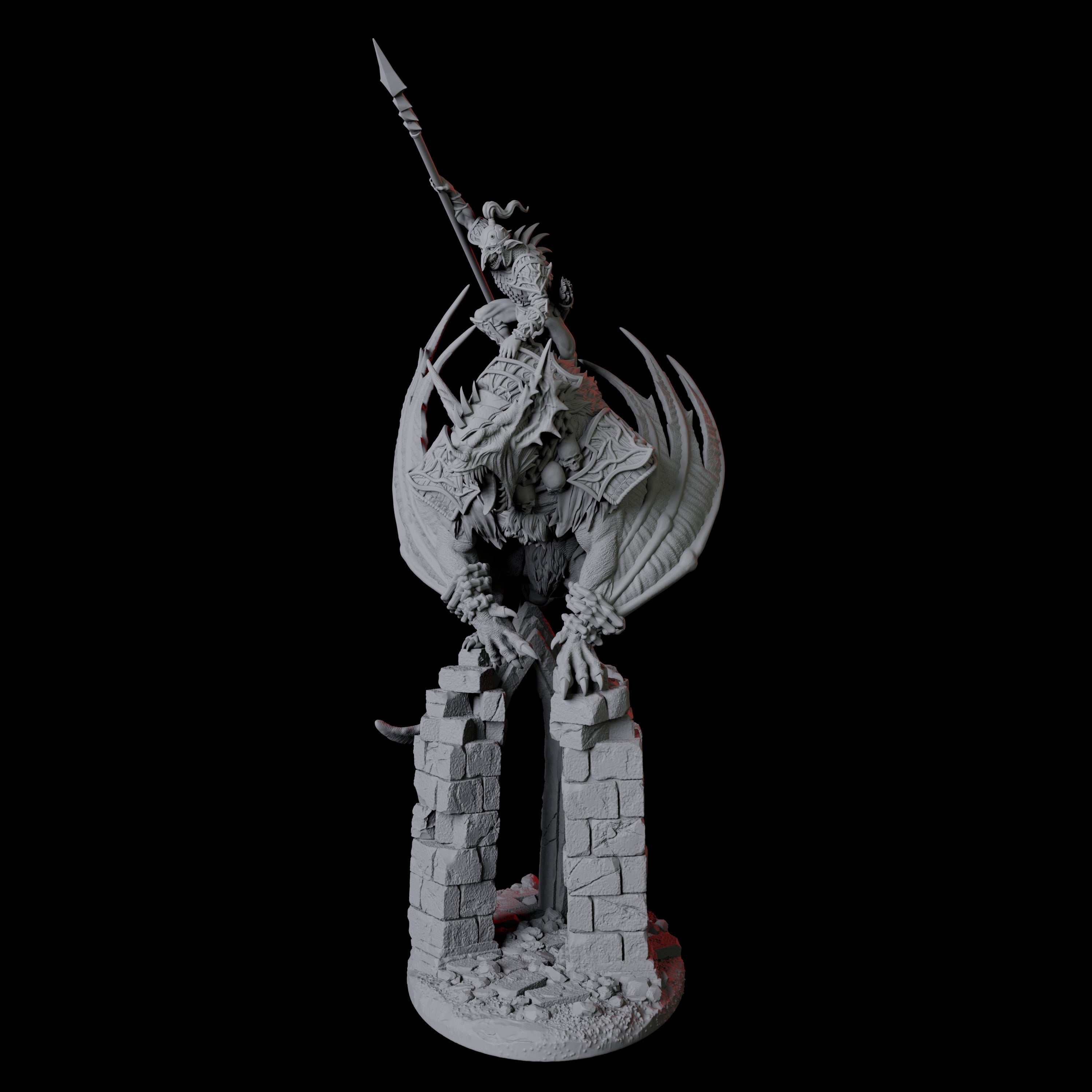 Four Swooping Vampire Spawn on Giant Bats Miniature for Dungeons and Dragons, Pathfinder or other TTRPGs