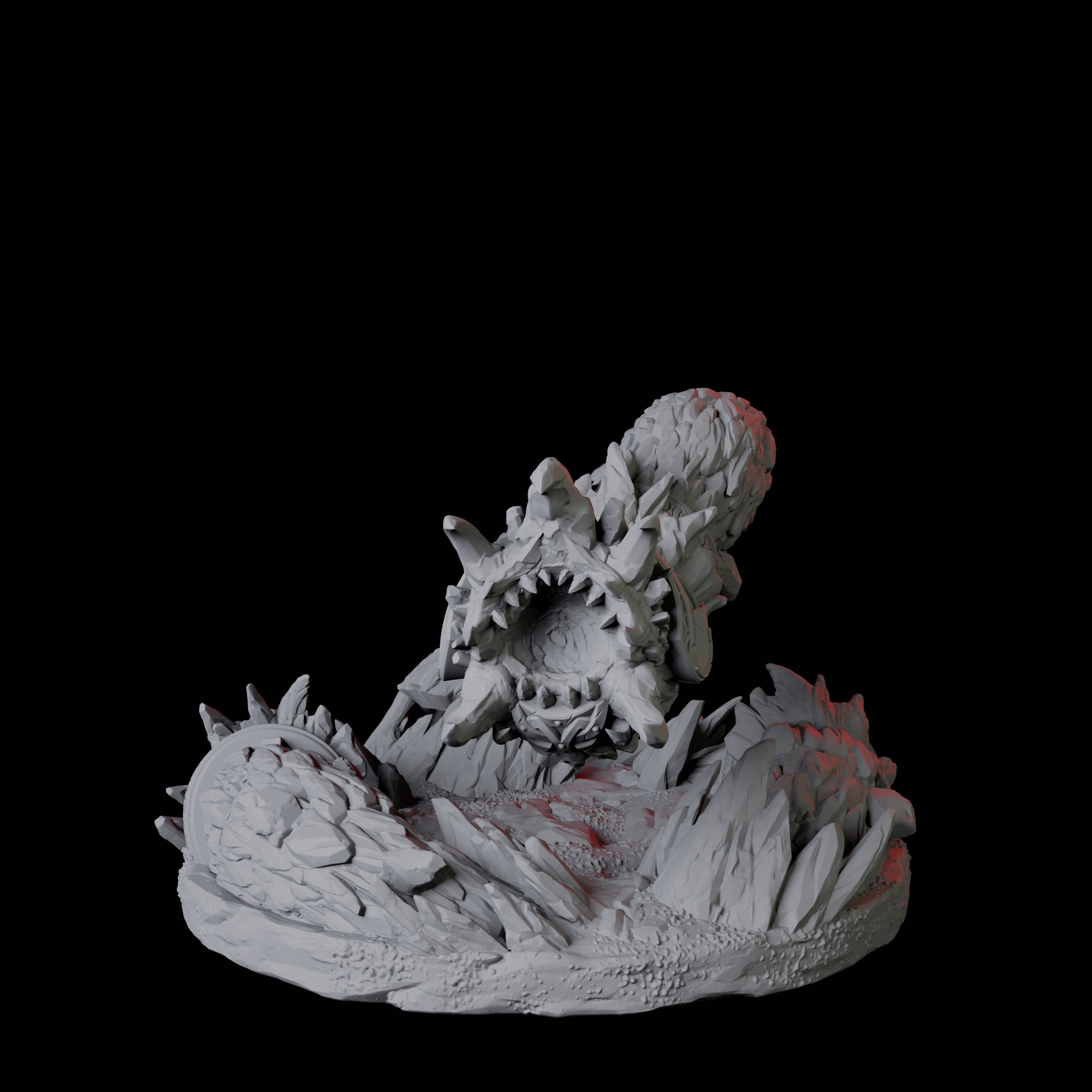 Four Thrashing Purple Worms Miniature for Dungeons and Dragons, Pathfinder or other TTRPGs