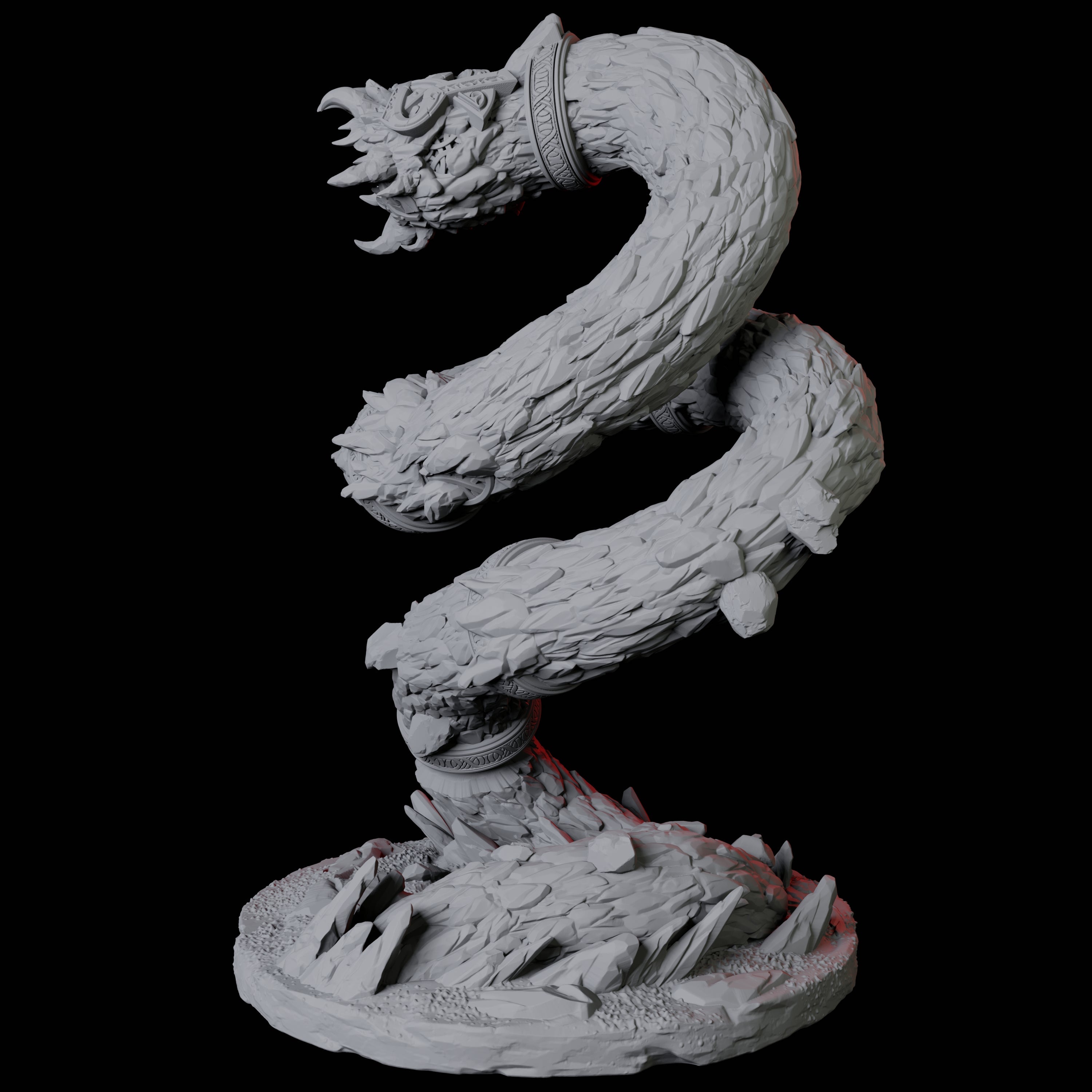 Four Thrashing Purple Worms Miniature for Dungeons and Dragons, Pathfinder or other TTRPGs