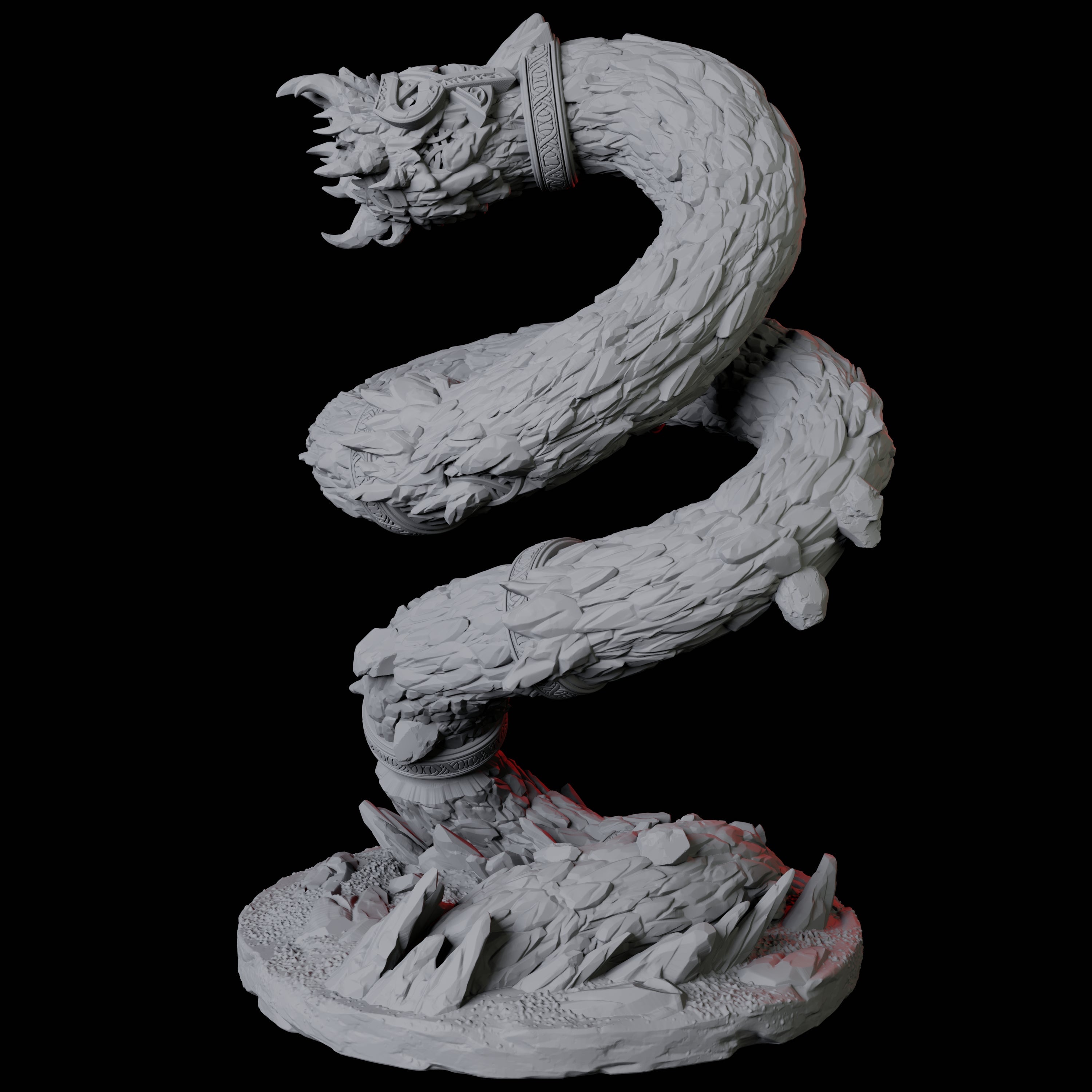 Four Thrashing Purple Worms Miniature for Dungeons and Dragons, Pathfinder or other TTRPGs