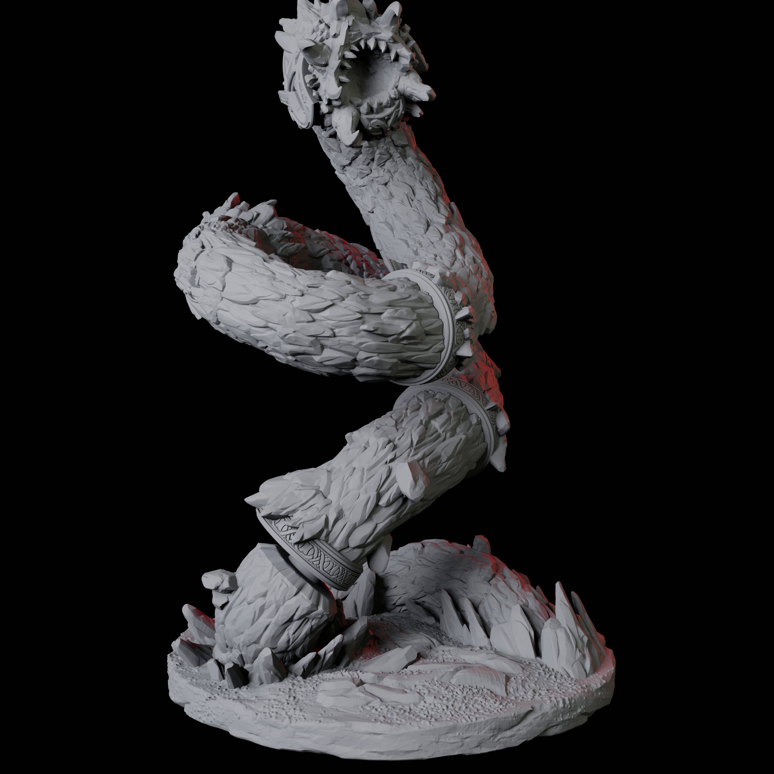 Four Thrashing Purple Worms Miniature for Dungeons and Dragons, Pathfinder or other TTRPGs