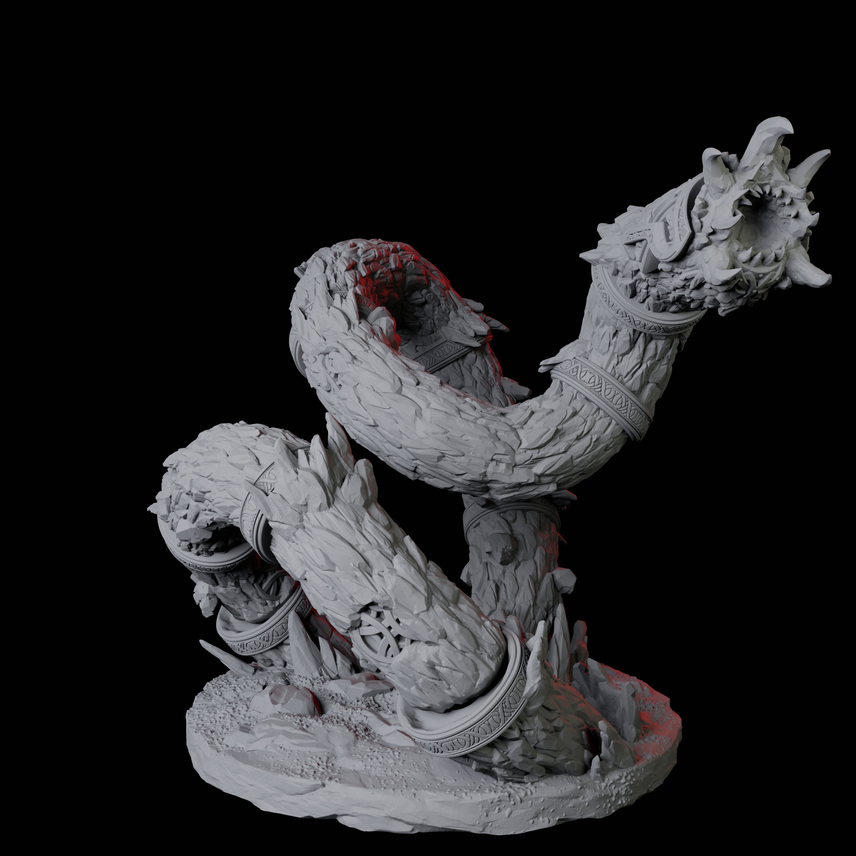 Four Thrashing Purple Worms Miniature for Dungeons and Dragons, Pathfinder or other TTRPGs