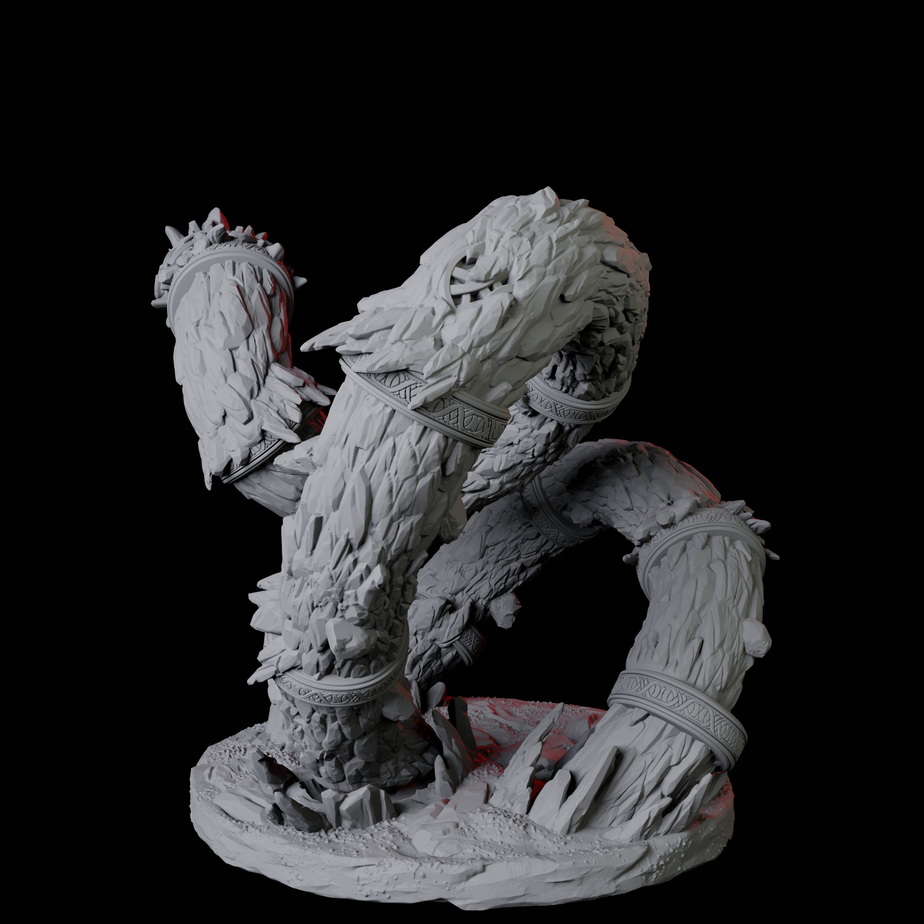 Four Thrashing Purple Worms Miniature for Dungeons and Dragons, Pathfinder or other TTRPGs