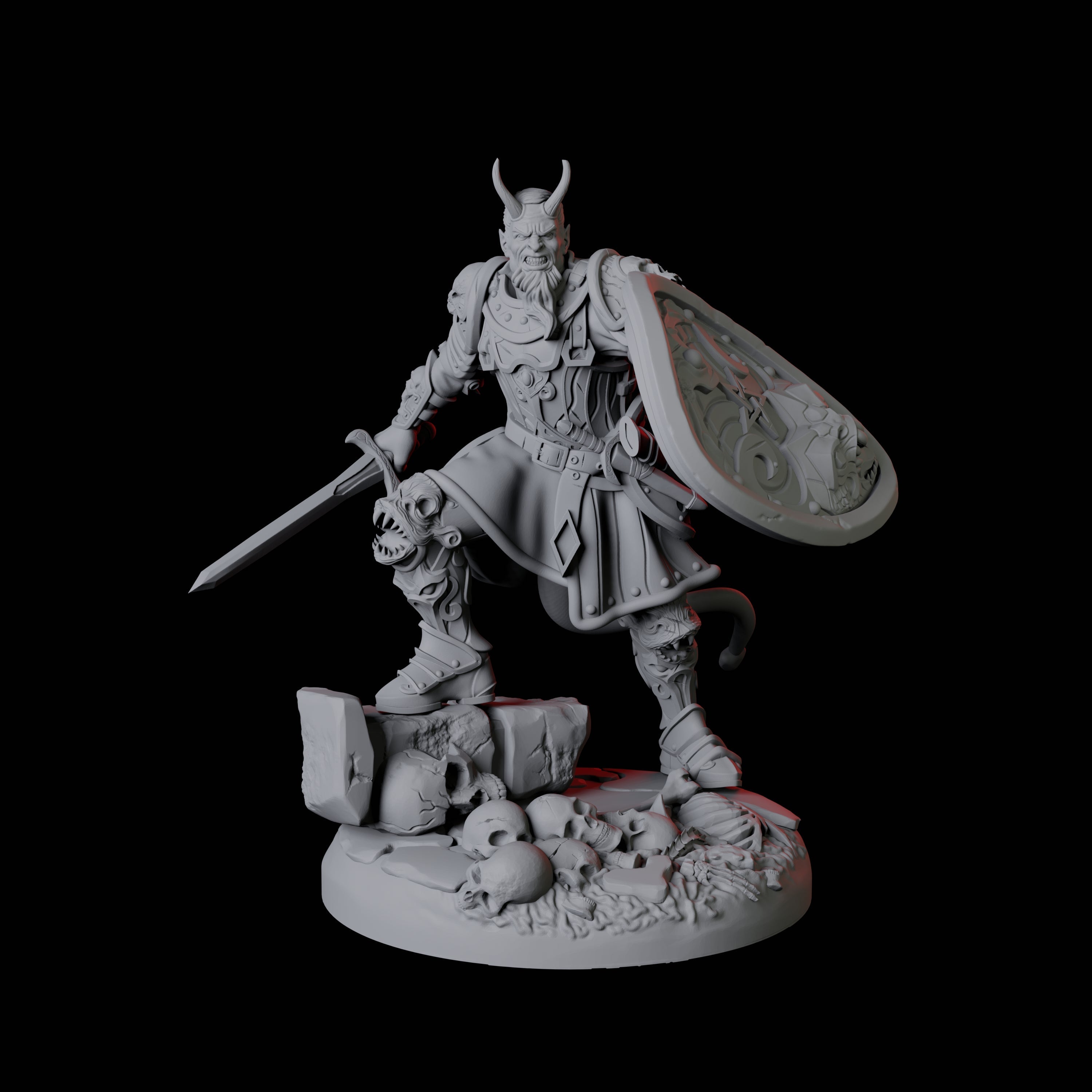 Four Threatening Bearded Devils Miniature for Dungeons and Dragons, Pathfinder or other TTRPGs