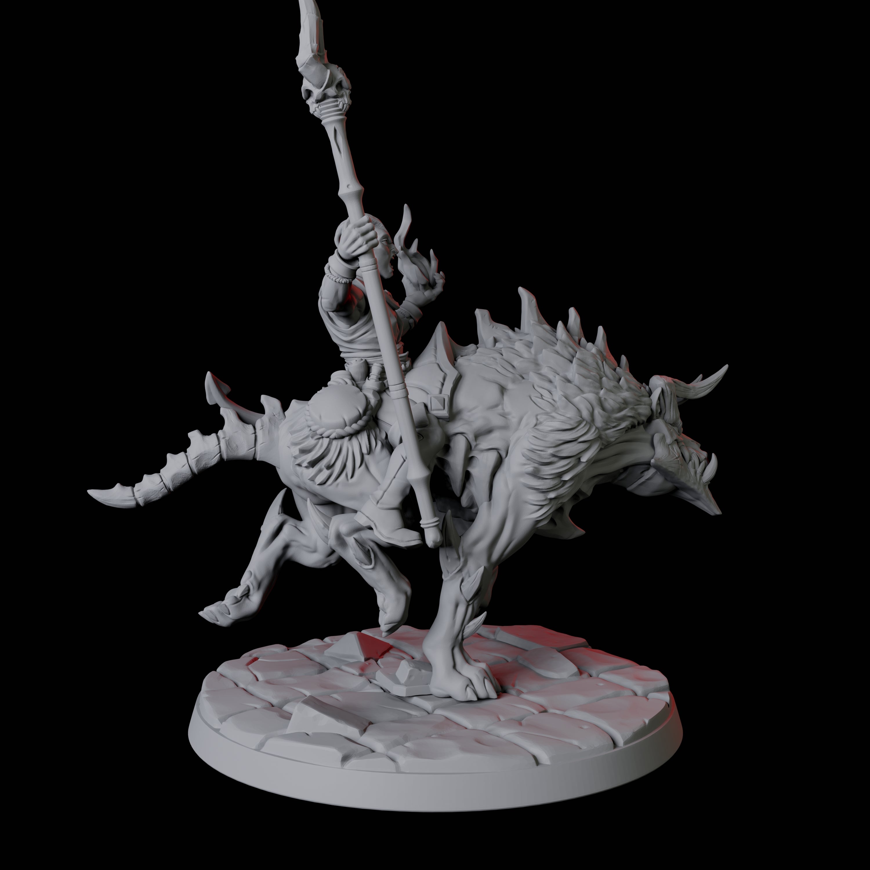 Four Tiefling Tricksters on Hell Hounds Miniature for Dungeons and Dragons, Pathfinder or other TTRPGs